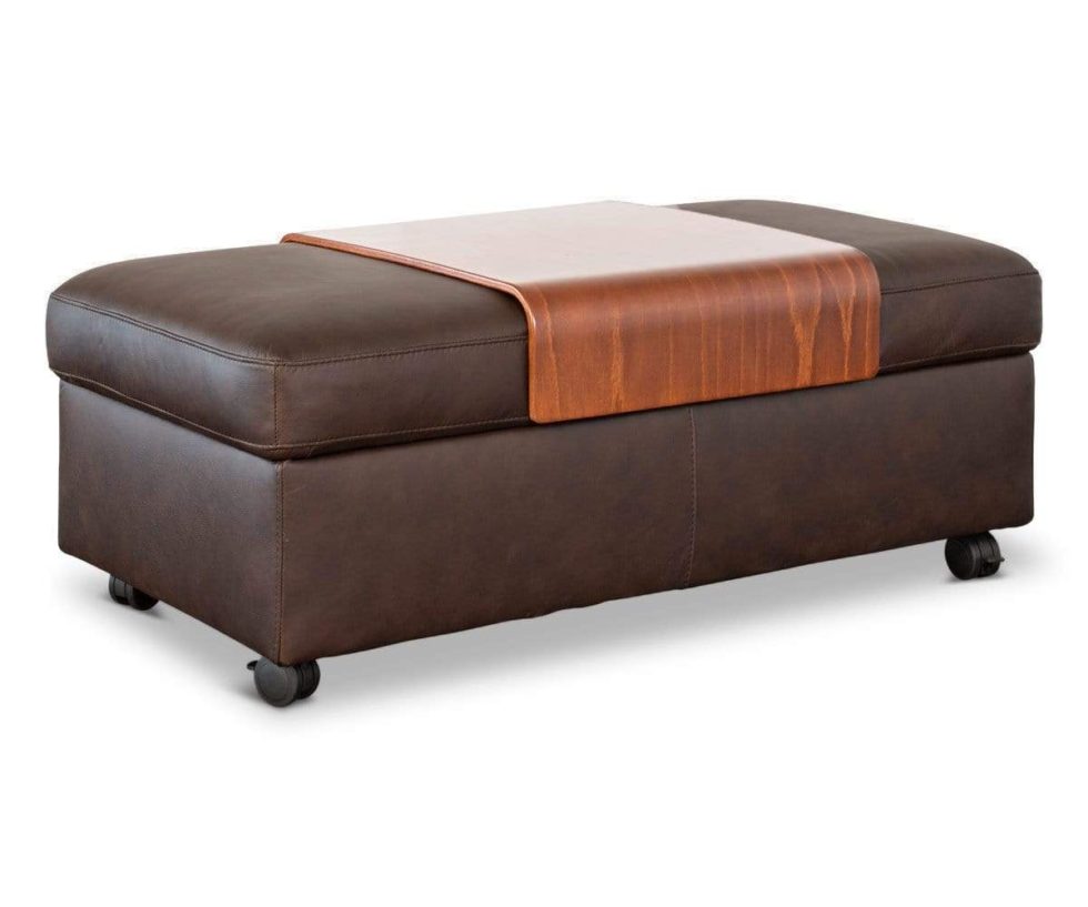 Stressless Double Ottoman With Storage And Table Top - Scan-Design