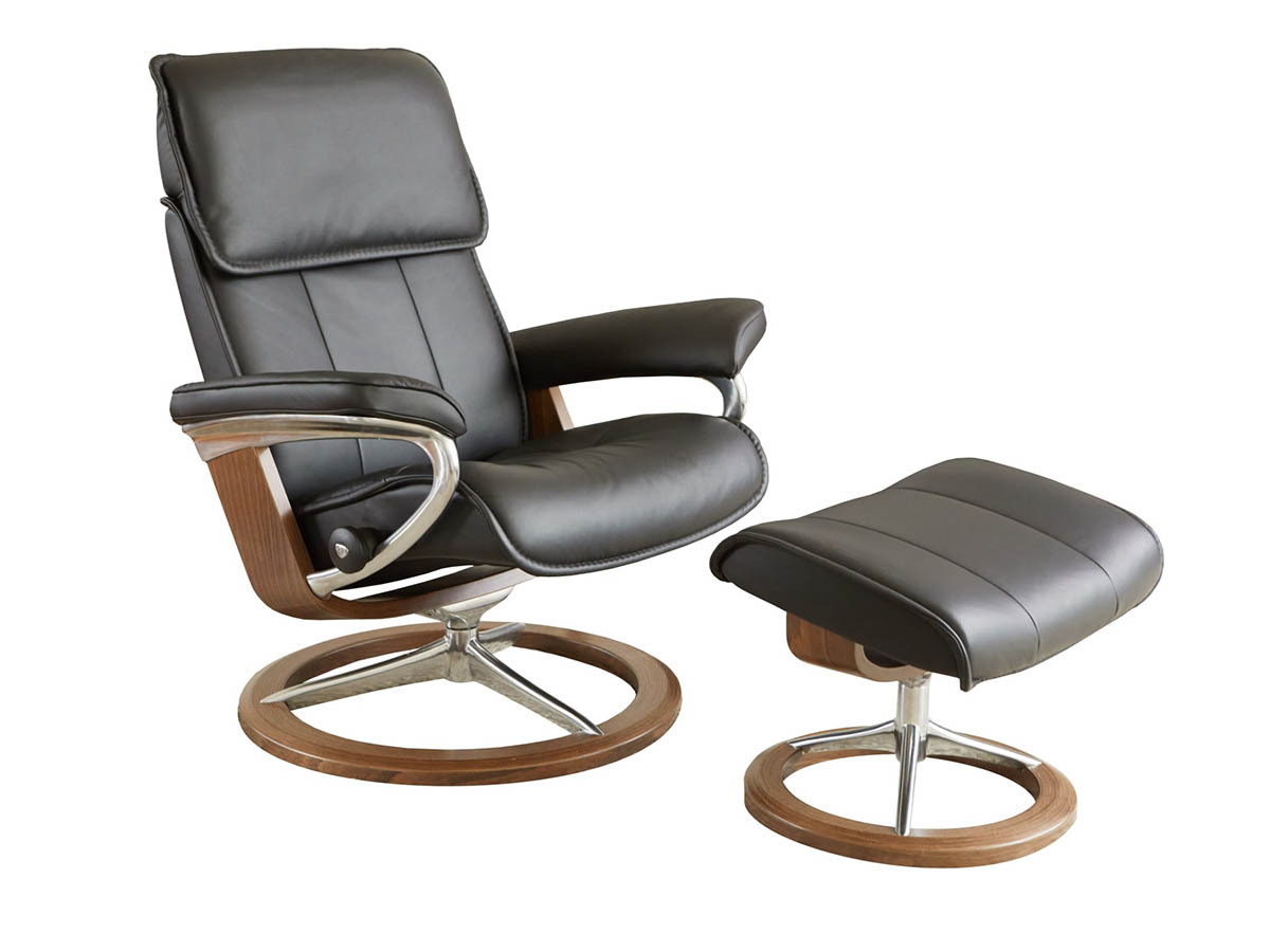 Stressless Admiral Recliner and Ottoman - Large - Scan-Design |